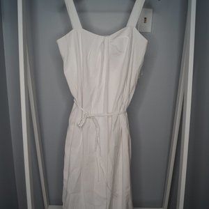 VINCE Sleeveless Square-Neck Drape-Front Dress